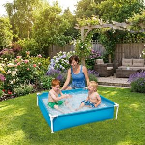 Piscina gradina patrata cu pereti rigizi 122x122cm