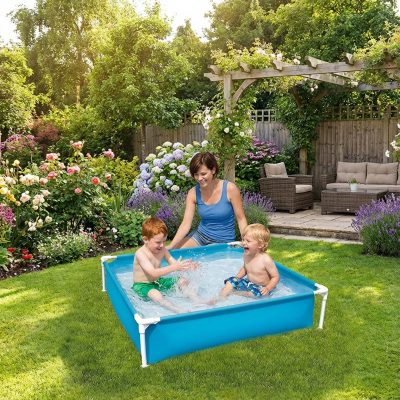 Piscina gradina patrata cu pereti rigizi 122x122cm