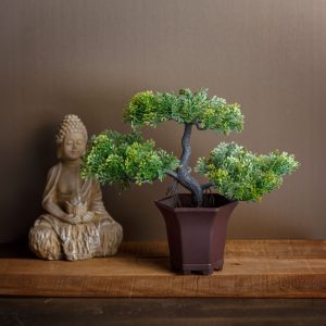 Planta artificiala bonsai decorativ 25 cm