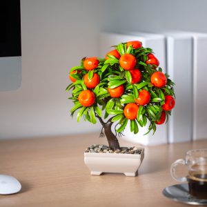 Planta artificiala decorativa cu mandarina 24 cm