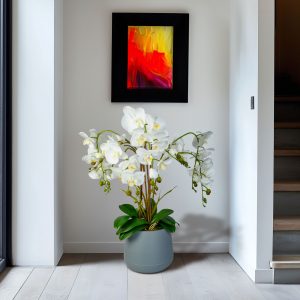Planta artificiala orhidee alba 83 cm