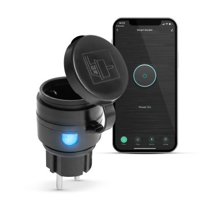 Priza inteligenta WiFi Tuya 2300W IPX4 control telefon Alexa Google Home timer programabil