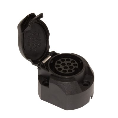 Priza remorca 13 pini 12V conector auto cu capac standard ISO negru
