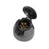 Priza remorca 7 pini 12V conector cuplare remorca auto standard ISO1724 negru