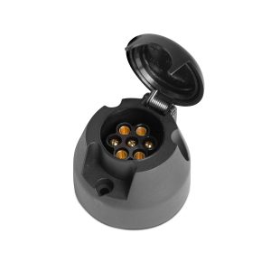 Priza remorca 7 pini 12V conector cuplare remorca auto standard ISO1724 negru
