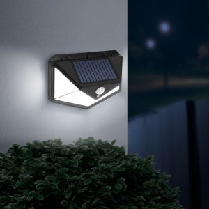 Proiector solar 136 LED senzor miscare 280lm IP65 iluminat exterior perete