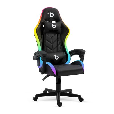 Scaun gaming RGB LED cu perne si cotiere
