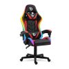 Scaun gaming RGB LED cu perne si cotiere