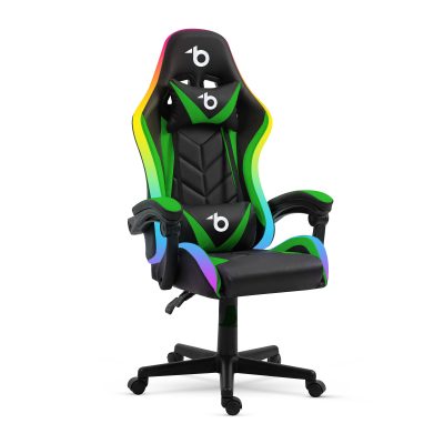 Scaun gaming RGB LED cu perne si cotiere