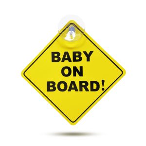 Semn Baby on Board cu ventuza pentru geam auto