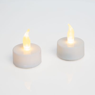 Set 2 lumanari LED tip pastila cu baterii CR2032 efect flacara decorativa