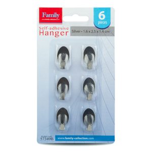 Set 6 carlige adezive inox
