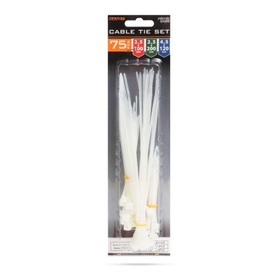 Set Coliere Plastic pentru Cabluri Nylon Auto-Blocante Set Coliere Plastic pentru Cabluri Nylon Auto-Blocante