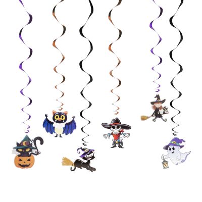 Set decor Halloween 6 piese cu agatatoare sclipitoare