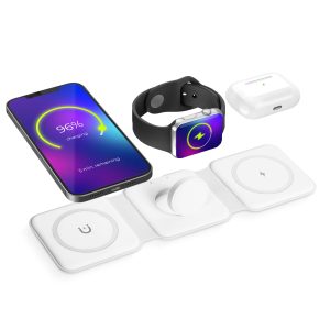 Statie incarcare wireless 3 in 1 pentru telefon ceas si casti
