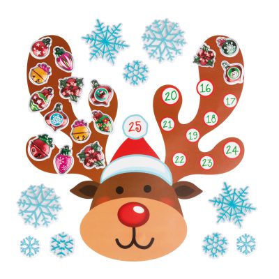 Sticker perete Craciun calendar Advent 3D cu ren