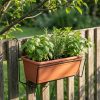 Suport jardiniere balcon metalic negru 40 x 22 cm