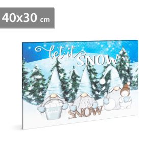 Tablou LED Craciun Let it snow 40 x 30 cm