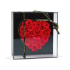 Trandafiri artificiali inima cu LED in cutie cadou 29x29cm Trandafiri artificiali inima cu LED in cutie cadou 29x29cm