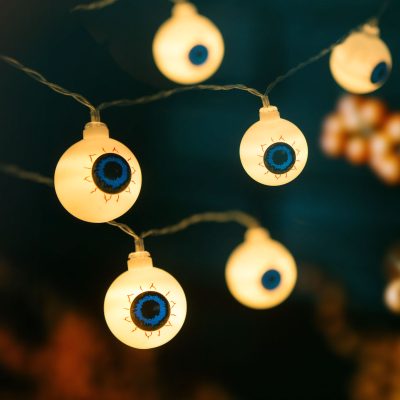 sir de lumina LED Halloween - glob ocular - 12 LED-uri - 2 x AA - 1